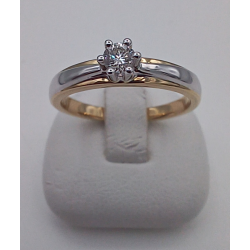 14 KARAAT BICOLOR GOUDEN RING MET 1 X 0.15 CRT. BRILJANT VS/TW - 14551