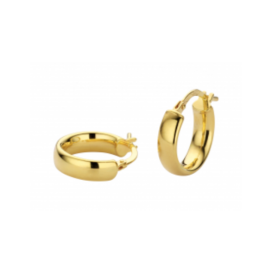 GEELGOUDEN CREOLEN MET ZILVEREN KERN - 27540