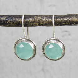 JEH ZILVEREN OORSIERAAD MET GROENE KWARTS - 28306