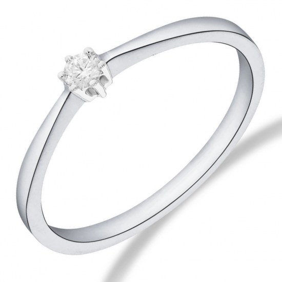 14 KARAAT FANTASIE WIT GOUDEN RING MET BRILJANT 1/0.03 CRT - 32723