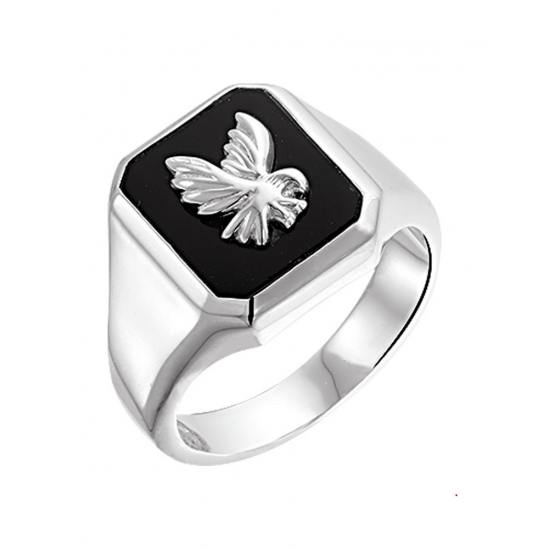 ZILVEREN RING MET ONYX - 33734
