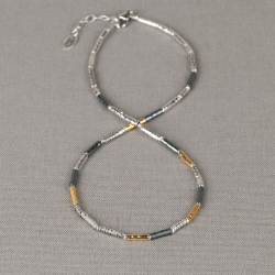 JEY COLLECTION COLLIER GEOXIDEERD MET GOLDFILL - 35425