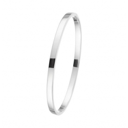 ZILVEREN MASSIEVE BANGLE 4 MM VIERKANT - 36218