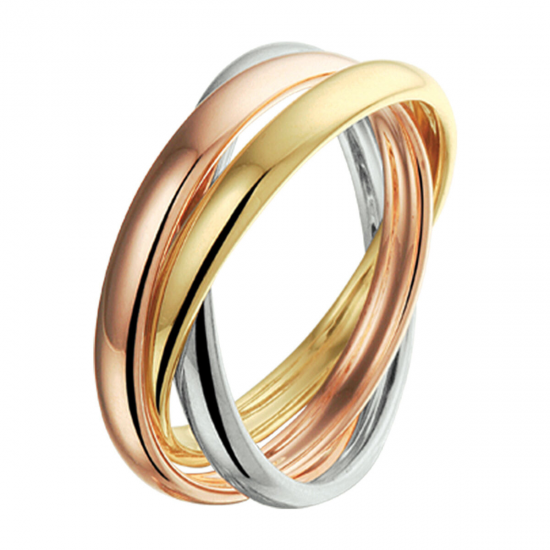14 KARAAT TRICOLOR GOUDEN RING - 38680