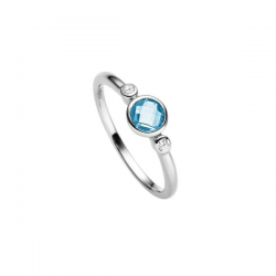 VIVENTY ZILVEREN RING MET BLAUWTOPAAS - 39019