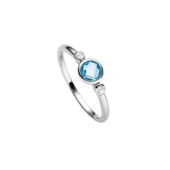 VIVENTY ZILVEREN RING MET BLAUWTOPAAS - 39019