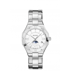 BALMAIN DAMES HORLOGE MAANSTAND DIAMANT OP DE WIJZERPLAAT - 39094
