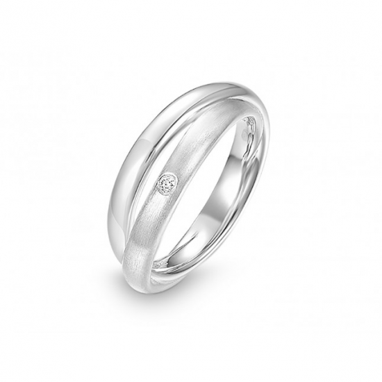 QUINN ZILVEREN RING MET BRILJANT 0.02 CARAAT - 38900