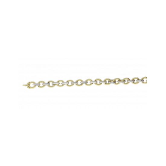 FJORY BICOLORGOUDEN  ANKER ARMBAND MET ZILVEREN KERN - 37333