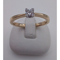 14 KARAAT BICOLOR GOUDEN RING MET 1 X 0.10 CRT. BRILJANT VS/TW - 34148