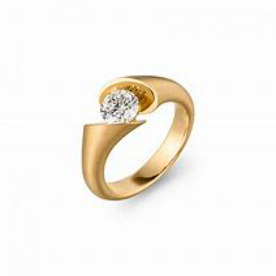 18 KARAAT GEELGOUDEN RING VAN SCHAFFRATH MODEL CALLA MET 0.33 CARAAT BRILJANT G/SI - 35971