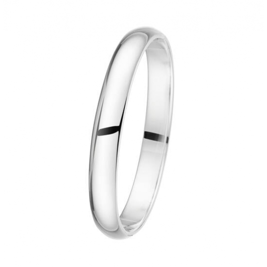 ZILVEREN MASSIEVE BANGLE 10 MM OVAAL 60 - 36225