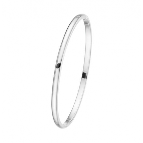 ZILVEREN MASSIEVE BANGLE 4 MM OVAAL - 36221