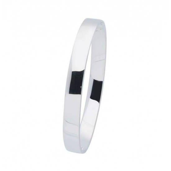 ZILVEREN MASSIEVE BANGLE 8 MM VIERKANT - 36220