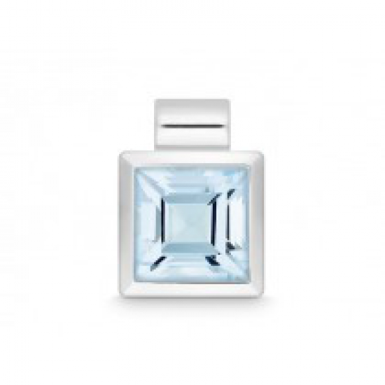 ZILVEREN HANGER VAN QUINN MET BLAUWE TOPAAS - 36317