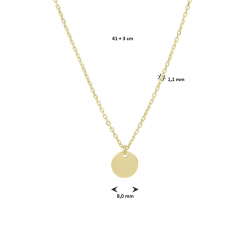 GEELGOUDEN COLLIER MET HANGER - 36356