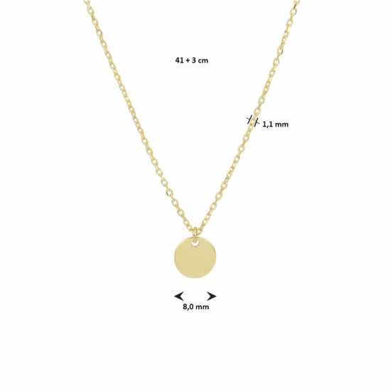 GEELGOUDEN COLLIER MET HANGER - 36356