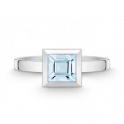 QUINN ZILVEREN RING MET BLAUWE TOPAAS - 36682