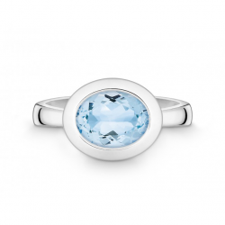 QUINN ZILVEREN RING MET BLAUWE TOPAAS - 36683