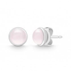 QUINN ZILVEREN OORSTEKERS MET ROSA QUARTZ - 36717