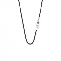 SILK COLLIER ZILVER MET LEER COLLIER - 36739