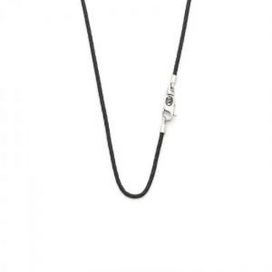SILK COLLIER ZILVER MET LEER COLLIER - 36739