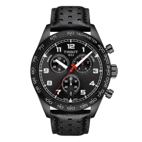 TISSOT  1853 PRS CHRONOGRAAF STAAL ZWART - 37126