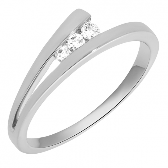 WITGOUDEN  SLAGRING MET DIAMANT  0.09 - 37183