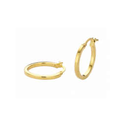 GEELGOUDEN CREOLEN MET ZILVEREN KERN - 37767