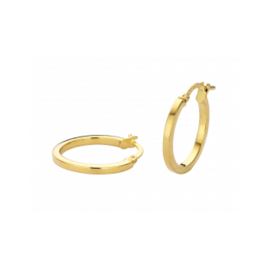 GEELGOUDEN CREOLEN MET ZILVEREN KERN - 37767