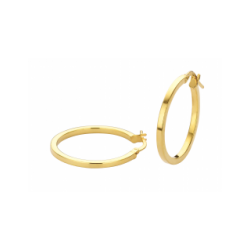 GEELGOUDEN CREOLEN MET ZILVEREN KERN - 37768