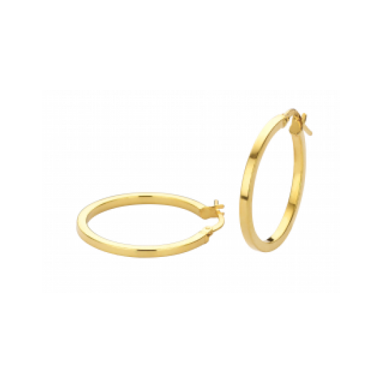 GEELGOUDEN CREOLEN MET ZILVEREN KERN - 37768