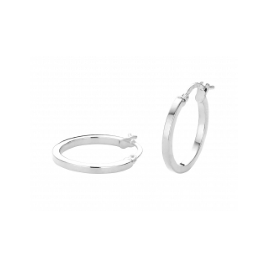 FJORY  WITGOUDEN CREOLEN MET ZILVEREN KERN - 37772