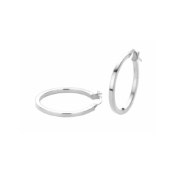 FJORY  WITGOUDEN CREOLEN MET ZILVEREN KERN - 37773