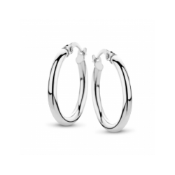 FJORY  WITGOUDEN CREOLEN MET ZILVEREN KERN - 37778