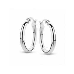 FJORY  WITGOUDEN CREOLEN MET ZILVEREN KERN - 37779