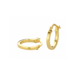 GEELGOUDEN CREOLEN MET ZILVEREN KERN - 37766