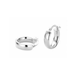 FJORY  WITGOUDEN CREOLEN MET ZILVEREN KERN - 37771