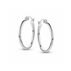 FJORY  WITGOUDEN CREOLEN MET ZILVEREN KERN - 37777