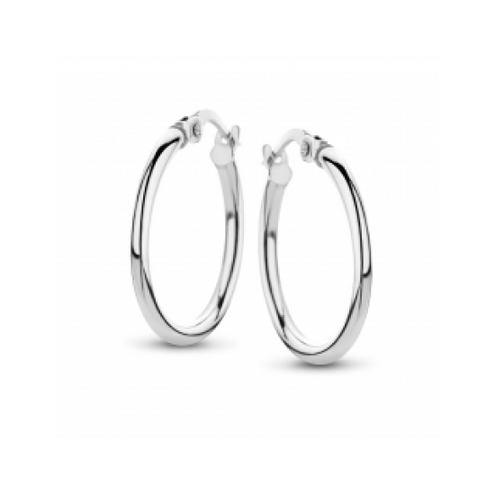 FJORY  WITGOUDEN CREOLEN MET ZILVEREN KERN - 37777