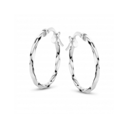 FJORY WITGOUDEN CREOLEN MET ZILVEREN KERN - 37783