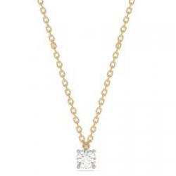 GEELGOUDEN COLLIER  MET DIAMANT 0.23 - 37924