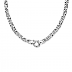 ZILVEREN JASSERON COLLIER 50CM MET GROF SLOT - 38091