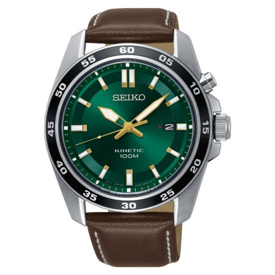 SEIKO HORLOGE KINETIC LEREN BAND - 38994