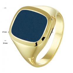 GEELGOUDEN RING MET LAGENSTEEN - 38866