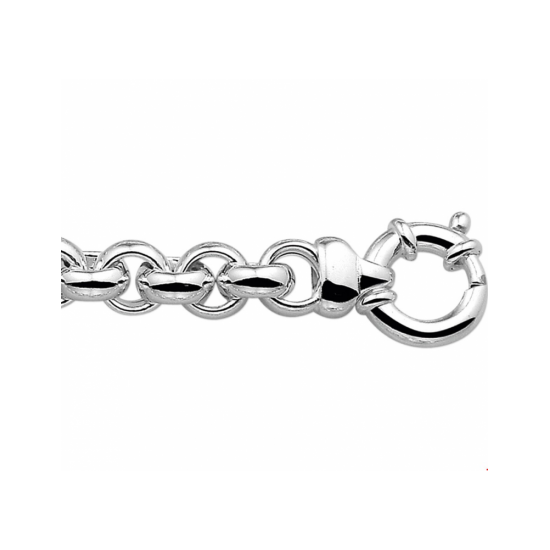 ZILVEREN JASSERON COLLIER 50CM MET GROF SLOT - 38091