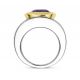 ZILVER MET GOUDEN FANTASIE RING GEZET MET AMATHIST - 39276