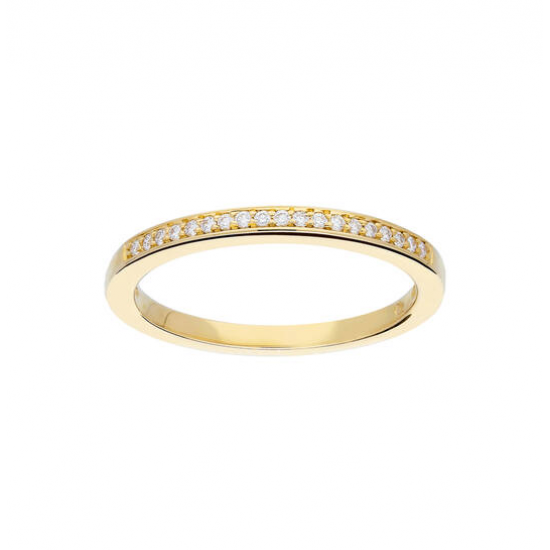 Geel gouden ring met diamant railzetting - 39627