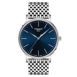TISSOT 1853 HORLOGE EVERYTIME STAAL MET BLAUWE WIJZERPLAAT - 39654