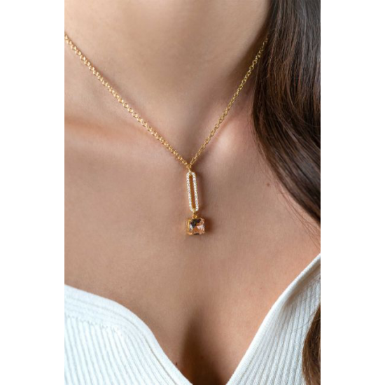 ZINZI ZILVER VERGULD COLLIER MET HANGER - 39719